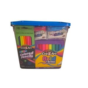 Cra-Z-Art Neon Brights Activity Tub 96+ Piece Kids Art Craft Supply Set New
